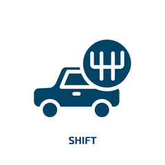 Poster - shift vector icon. shift, car, hour filled icons from flat car service concept. Isolated black glyph icon, vector illustration symbol element for web design and mobile apps
