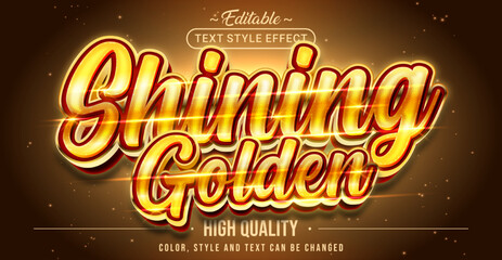 Wall Mural - Editable text style effect - Shining Golden text style theme.