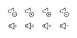 © Tanjil Arafat - Speaker icon set. volume icon vector. loudspeaker icon vector. Mute and unmute volume sound flat vector icons for video apps and websites