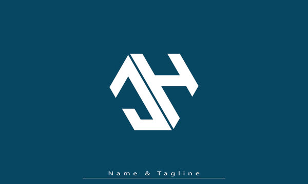 Alphabet letters Initials Monogram logo JH , HJ