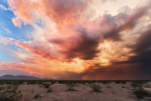 Monsoon Dust Storm At Sunset In The Arizona Desert