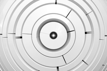 Leinwandbilder - Abstract surface background with white rings come from center. Modern and clean business style concept. Geometric texture for corporate style template. 3d rendering