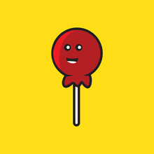 Happy Smiley Face With Lollipop.