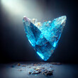 blue crystal shards, magical, light background,, unreal engine, octane render, hyperrealistic, rim light