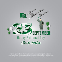 Wall Mural - Vector illustration for Saudi Arabia National Day 23 September