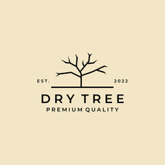 Wall Mural - dry tree logo line art vector design template