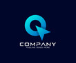 © sahenur89 - Modern letter q location pin logo design. Initial Q monogram letter alphabet with the location. Letter Q With Map Pointer logo design concept