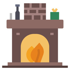 Poster - fireplace icon