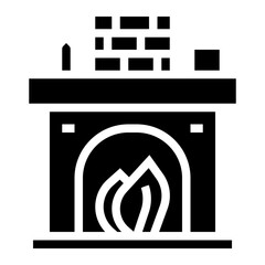 Poster - fireplace icon