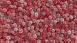 © RocknRoller Studios - Vibrant, Elegant Wall background with Carnations. Beautiful, Floral Wallpaper with Red, Colorful flowers. 3D Render