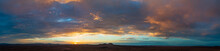 A Beautiful Clouded Sunset Over The Mojave Desert. 