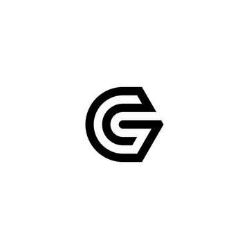 Alphabet letter icon logo GC or CG