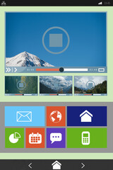 Poster - Digitally composite image of various video and icons
