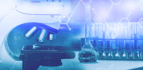 Poster - Microscope in laboratory 