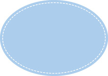 Blank Cute Pastel Blue Oval Shape Icon. Flat Design Illustration.	