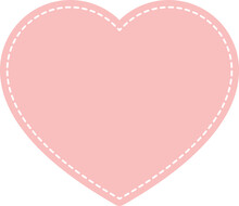 Blank Cute Pastel Pink Heart Shape Icon. Flat Design Illustration.	