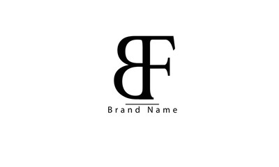 BF FB B F abstract vector logo monogram template