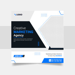 Wall Mural - Creative marketing agency social media post web banner template