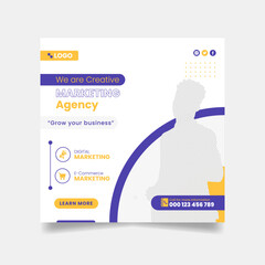 creative marketing agency social media post web banner template