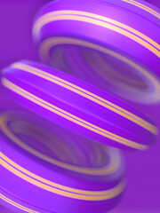 Poster - Geometric shape in the form of spiral with neon stripes. 3d rendering digital illustration background