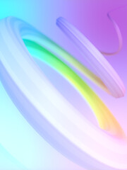 Poster - Digital illustration of a neon colored helix. Futuristic graphics style. Optical illusion. Modern art. 3d rendering