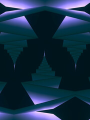 Poster - Creativity composition with zigzag pattern. Futuristic background. 3d rendering digital illustration