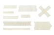 Adhesive tape set isolated on transparent background. Png realistic design element.