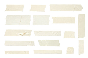 Adhesive tape set isolated on transparent background. Png realistic design element.