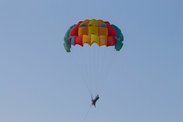 Sticker - The People Doing Paragliding on the Malpe Beach, Udupi, Karnataka