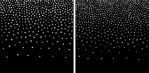 Wall Mural - white halftone circle dots gradient backgrounds set. random dots texture. vector illustration
