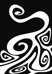 Poster - Abstract background with wavy and curly lines pattern