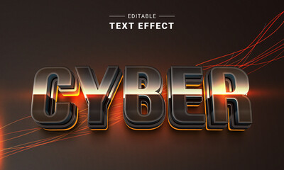 Poster - Editable text style effect - Techno text style theme. Cyber technology text style. Cyber monday.
