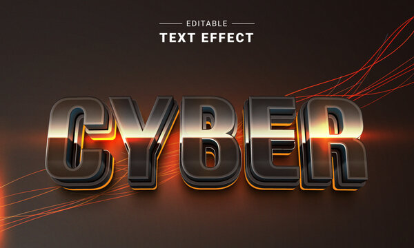 Editable text style effect - Techno text style theme. Cyber technology text style. Cyber monday.