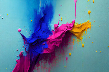 abstract paint splash on the wall, colorful background, 3d render, 3d illustration