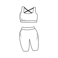 Vector illustration of doodle sport suit in hand draw style