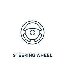 Steering Wheel icon. Line simple line Car Service icon for templates, web design and infographics