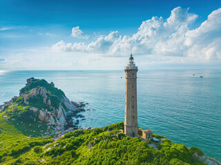 Ke Ga beach at Mui Ne, Phan Thiet, Binh Thuan, Vietnam. Ke Ga Cape or lighthouse is the most favourite destination for visitors to La Gi, Binh Thuan Province. Selective focus. Travel concept.