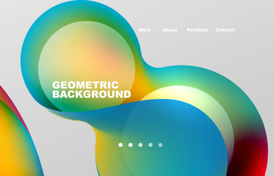 Abstract liquid background for your landing page design. Web page for website or mobile app wallpaper