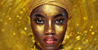 Leinwandbild Motiv Vogue style close-up portrait of beautiful golden african woman