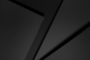 Poster - dark grey abstract geometric background with soar rectangle spaces, stripes, lines, corners in hard 