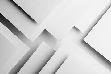 Poster - white abstract geometric background with fly white surfaces as stylish pattern with triangles, corne