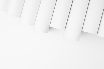 Poster - white abstract geometric background with soft light smooth diagonal parallel stripes or tubes as pat
