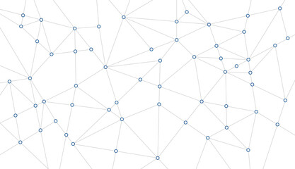 Leinwandbilder - Network polygon structure connect lines and dots background template. Abstract linked global system graphic vector.	