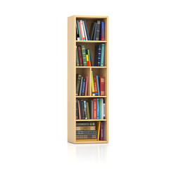 Poster - Letter I in form of bookshelf with book and texbooks. Educational and learning conceptual font and alphabet.