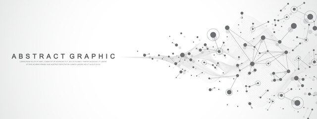 Poster - Global network connection concept. Social network communication in the global business. Big data visualization. Internet technology. Vector illustration.