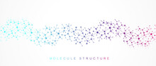 Abstract Structure Molecules Or Atom For Science Or Medical Background.