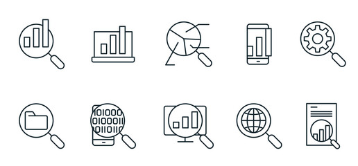 Wall Mural - Set of vector linear icons Analytics