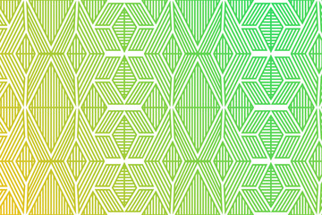 Poster - Abstract geometric pattern with lines, rhombuses A seamless background. combination green and yellow gradient colors. line stripped vertical and horizontal. diagonal square and rectangle shape frame.
