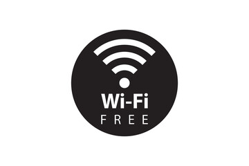 Poster - Wifi free zone symbol. Wireless signal sign. Mobile internet vector icon.