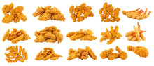 Assorted Crispy Fried Chicken Horizontal Collage